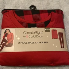 ClimateRight by Cuddl Duds Women’s 2-piece Base Layer Top and Legging Set Sz XL