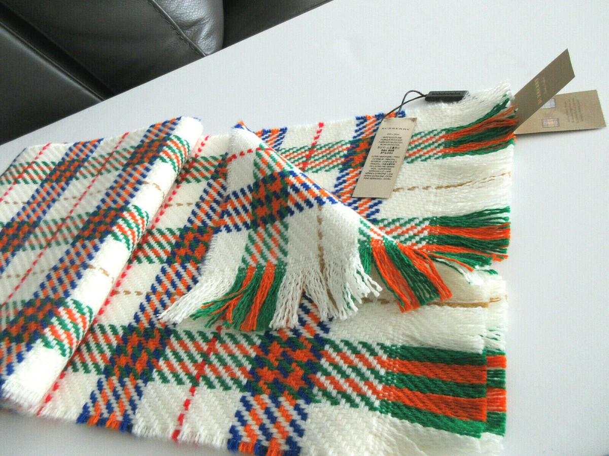New Burberry Merino Wool Vintage Nova Check Scarf Muffler