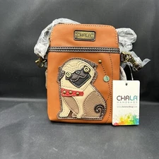 Chala Pug Dog Crossbody Bag Cell Phone Purse