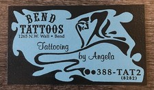 vintage ANGELA BEND TATTOO BUSINESS CARD sayerville, NJ ephemera