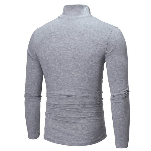Trendiges Herren Freizeit Rollkragen T-Shirt Slim Fit Langarm Einfarbig - Bild 20 von 23