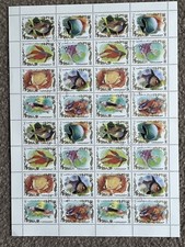 1972 AJMAN STATE TROPICAL FISH FULL SHEET 32 DECIMAL STAMPS CTO #16