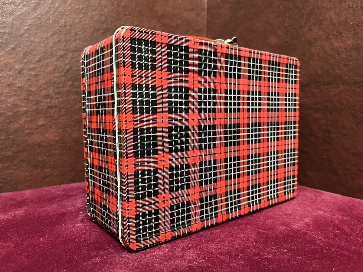 Tan Checkered Lunch Box