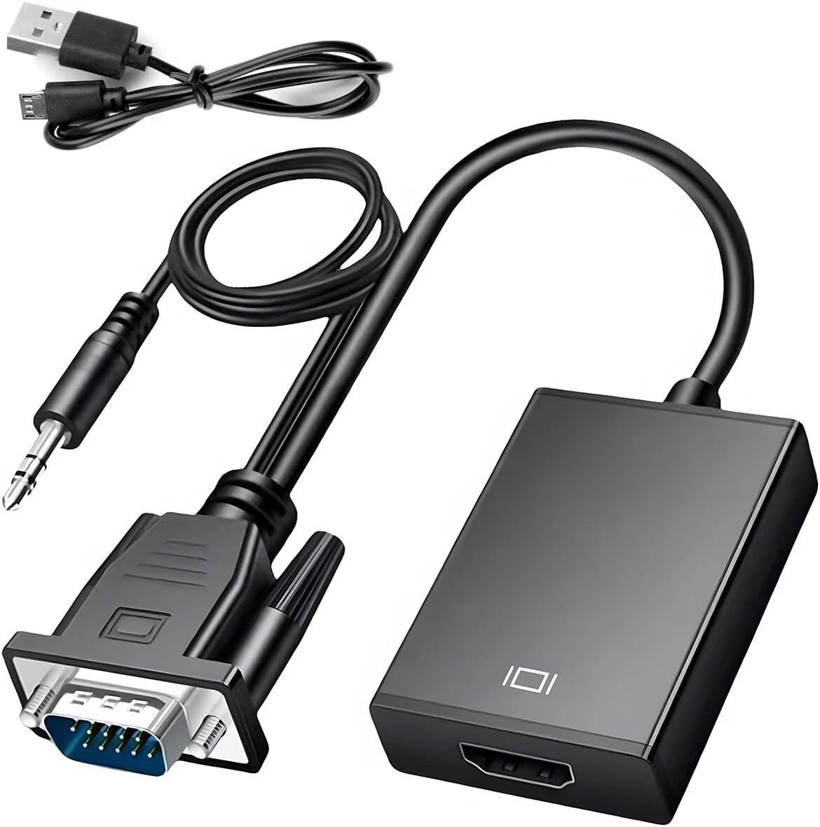 Adattatore VGA Femmina-maschio Con Audio – Convertitore 1080P Per Laptop, PC, Proiettore E Monitor