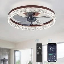 20" Modern Ceiling Fans with Lights and Remote, Dimmable Low Profile Ceiling Fan