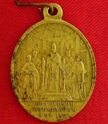 #ad Antique POPE PIUS IX Medal ECUMENICAL COUNCIL 1869 1st VATICAN COUNCIL Medal $74.99