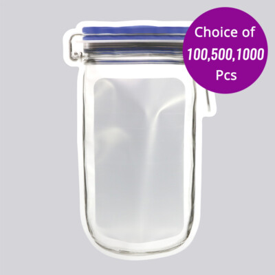 6x9.5in Bottle Shaped Matte Blue Mylar Stand Up Zip Lock Pouch Bag w/ Machine