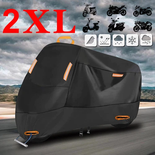 2XL Motorcycle Cover Waterproof Heavy Duty for Winter Outside Storage Snow Rain - Picture 1 of 13