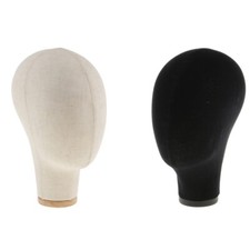 Canvas Block Wig Manequin Head for Wig Making, Styling, Hat  Display with Mount