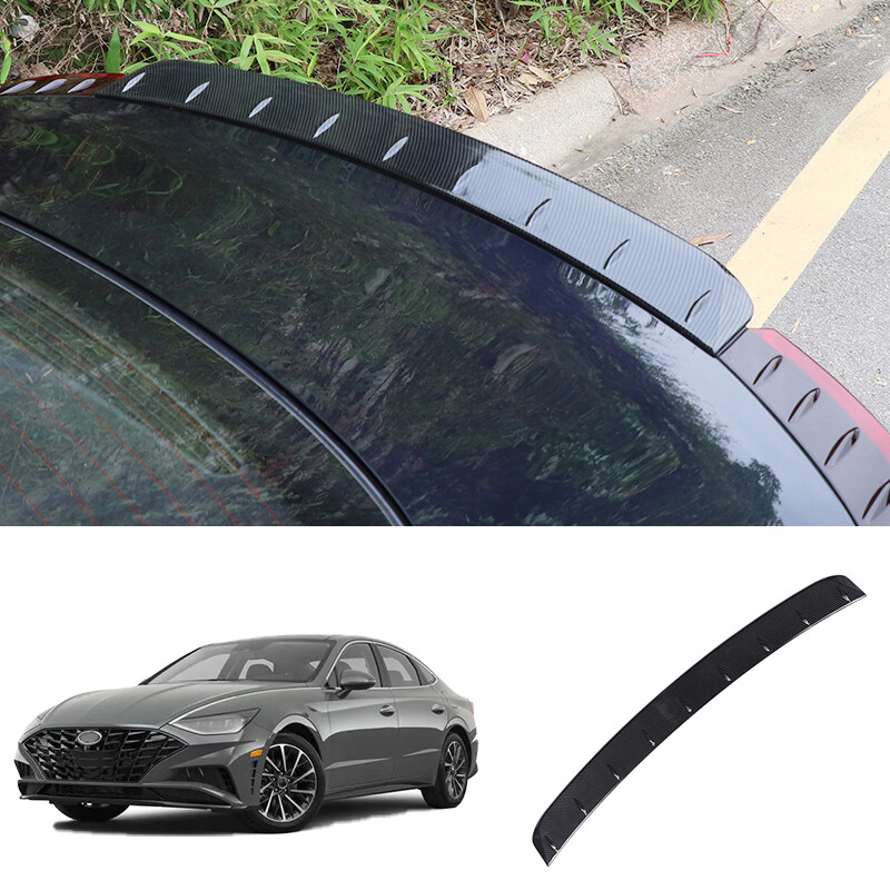 For Hyundai Sonata 2020-2021 ABS Carbon Rear Tail Trunk Spoiler Wing Lip Trim