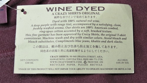 Crazy Shirts Mens t-Shirt M Wine Connoisseur US Fabric Bar Whisky Drink New - Picture 10 of 11