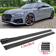 Gloss Black 86.6'' Side Skirts Extension Lip For Audi A3 S3 A4 S4 A5 S5 RS5 A7