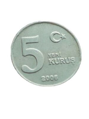 Turkey 5 yeni kurus 2006 kurush coin Ataturk free UK post Kayihan coins T12