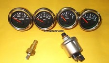 With Oiltemp Sender 52mm Electrical Oil Pressure Temp Volt Fuel Gauge-blk