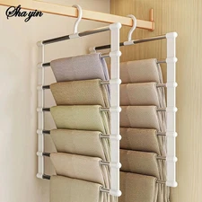 1pc Multi-Layer Folding Pants Hanger Non-Slip Closet Organizer Clip - NEW