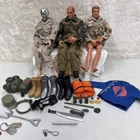 Lot of 3 GI Joe Figures 11" Pawtucket Hasbro 1996 & Some Accessories