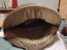 FurHaven Pet Bed, Therapeutic Microvelvet Round Snuggery Burrow Blanket (New) L