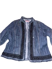 Mwah Jeans Denim Jacket W/ Black Lace Sz 1x
