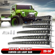 Curved 202632384450 Slim Single Row Led Light Bar Off Road Driving Suv Atv