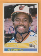 Al Bumbry Baltimore Orioles AUTO Signed 1984 Donruss King George Virginia