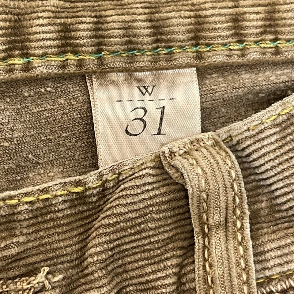 Pantalones de pana marrón Loomstate para hombre 31 algodón orgánico recto tostado grunge  Foto 3 de 4