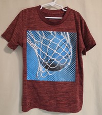 Youth Performance Shirt In Heathered Red By Tek Gear Size Small With Basketball