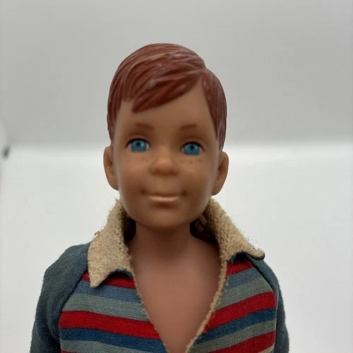 Vintage 1960s Mattel #1090 Ricky dol Doll Straight Leg in Original Outfit