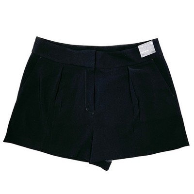 Express Stylist Super High-Rise Shorts Plus Sz 16 Black Pleated Dressy Goth NEW!