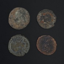 Ancient Coins Roman Artifacts Figural Mixed Lot of 4 B8297
