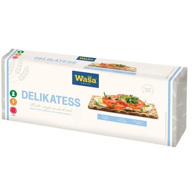 Wasa Delikatess Knäckebröd 540g   Thin & Crispy Whole Grain Rye Crispbread