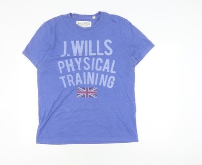 Herren T-Shirt UK Größe M Jack Wills Blau Baumwollmischung