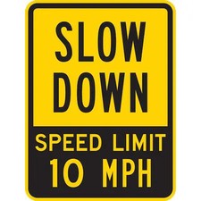 Lyle T1-1029-Eg_18X24 Speed Limit Warning Traffic Sign, 24 In H, 18 In W,