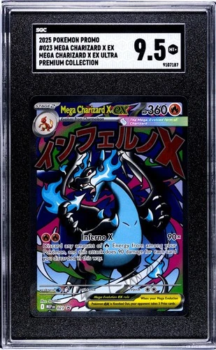 2025 Pokemon Black Star Promo #023 Mega Charizard X Ex SGC 9.5