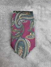 Vintage Jos. A. Bank Paisley Silk Tie Burgundy Green Classic