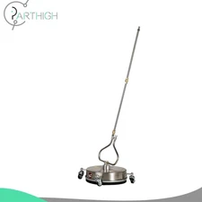 13.7" Pressure Washer Surface Cleaner Stainless Steel with 4 Wheels 2 Nozzles