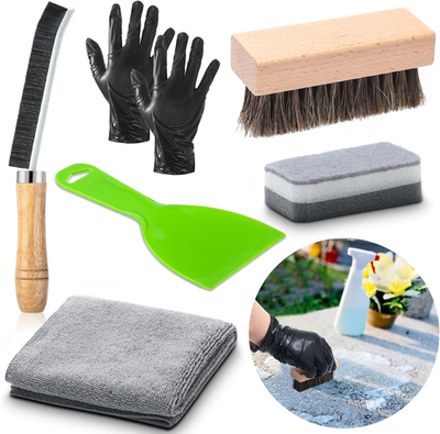 #ad 7 Pcs Headstone Cleaner Kit for Grave Cleaning Granite and Stone Daily Cleane... $16.95