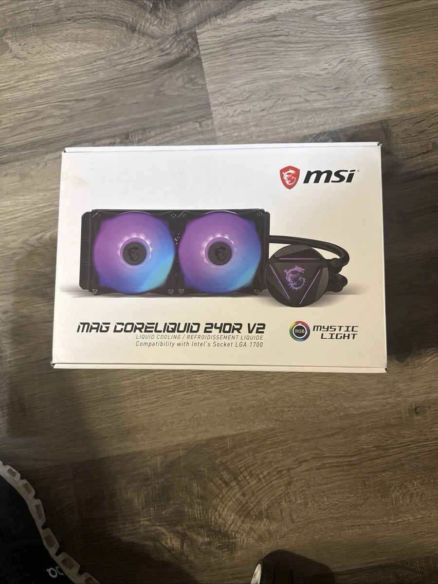 MSI Mag CoreLiquid 240R V2 Liquid CPU Cooler Black RGB Light