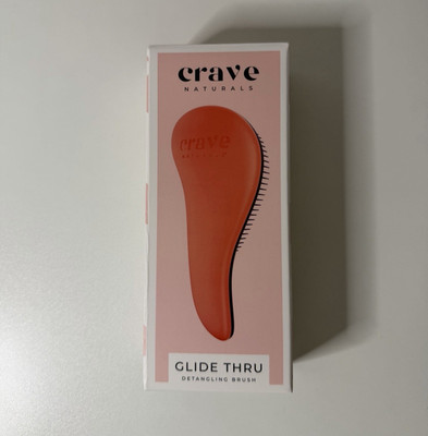 Crave Naturals Glide Thru Detangling Brush Wet/Dry Ergonomic Orange