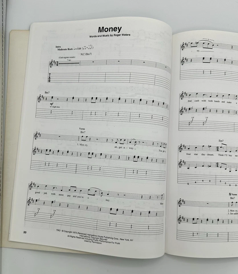 VTG Pink Floyd Dark Side of the Moon Guitar Play-Along Vol 68 Tab Book SEALED CD - Image 3 of 4