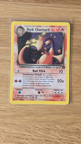2000 Vintage Pokemon Dark Charizard Holo Card Team Rocket 4/82