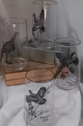 Vtg 4 Game Birds Glass Tumblers Gold Rim Old Fashioned Barware Federal Glass
