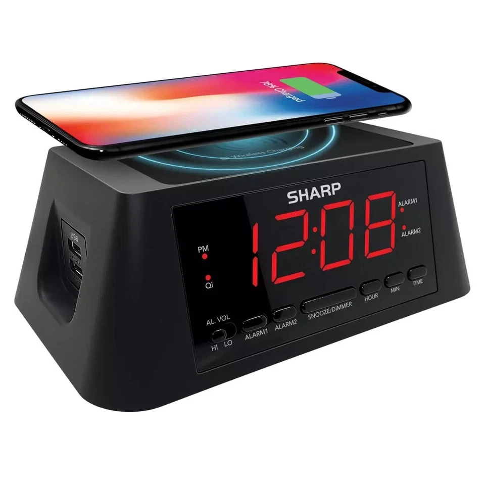 Sharp Wireless Charging Alarm Clock - Image 2 of 4