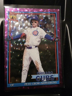 2026 Topps Pete Crow-Armstrong Pink CrackleBoard Foil Cubs T91-64 Baseball Card