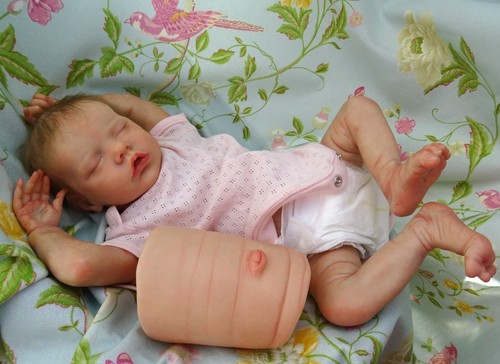 Bebé niña renacida Twin B barriga 18 pulgadas 4 lb8 Bonnie Brown JosyNN Josy recién nacido guardería - Imagen 11 de 24