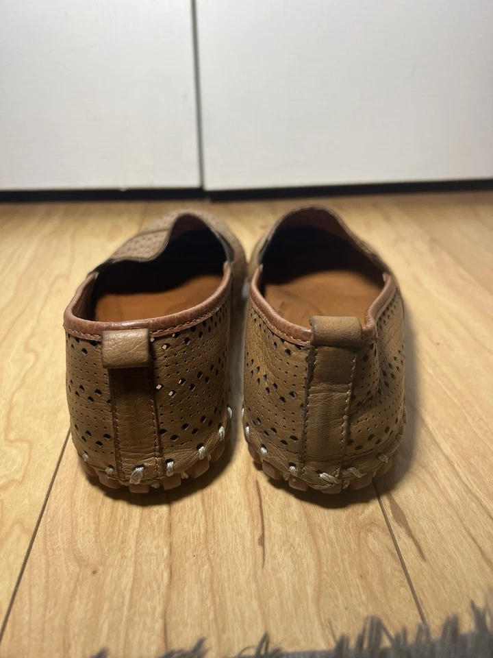 Spring Step Freida Brown Perforated Leather Slip On  Loafer Women's Size 6.5-7 - Image 4 of 4