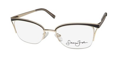NEW SEAN JOHN 6006 EYEWEAR BROWLINE 002 53-19-140 WOMENS HALF-RIM METAL &