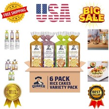 Quaker Large Rice Cakes, Gluten Free, 3 Flavor Variety Pack, 6 Count