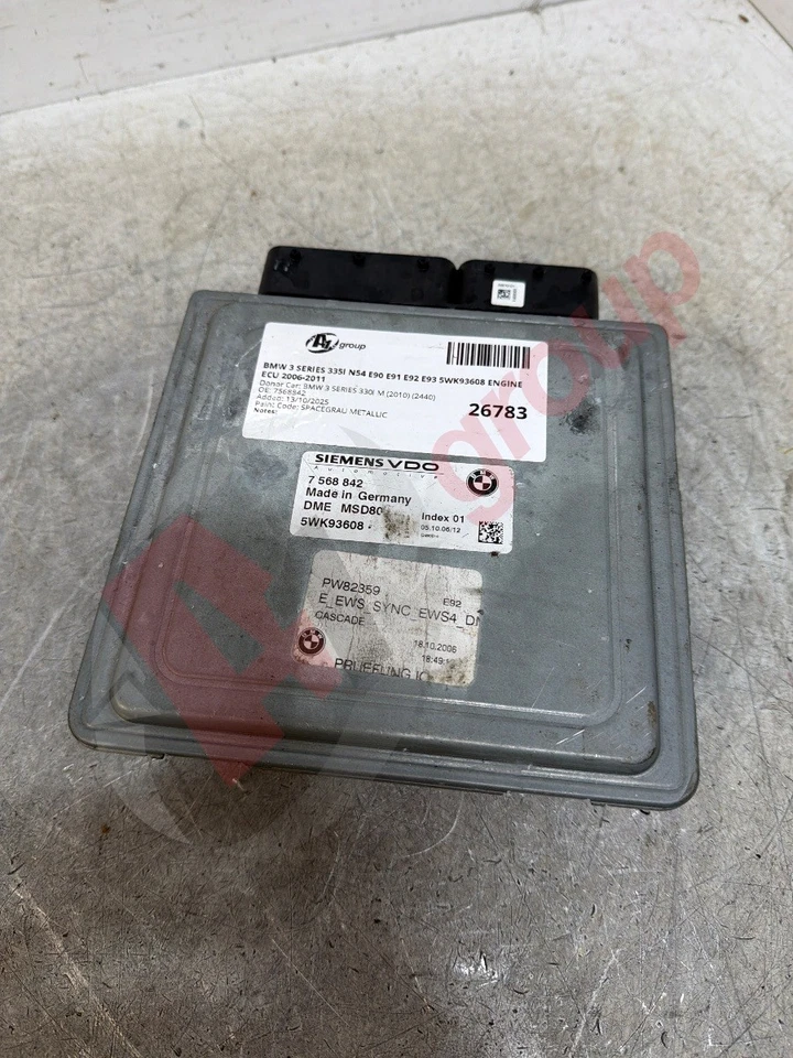 BMW 3 SERIES 335I N54 E90 E91 E92 E93 5WK93608 ENGINE ECU 2006-2011 7568842 - Image 3 of 4