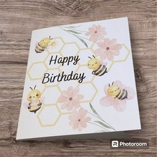 Katzenliebhaber süßes Kätzchen Teich See Aquarell Geburtstag Grußkarte-