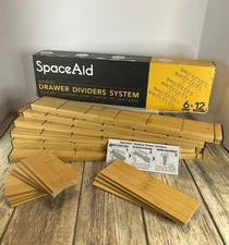 SpaceAid Bamboo Drawer Dividers System Adjustable Organizer 6 Dividers & 12 Inse